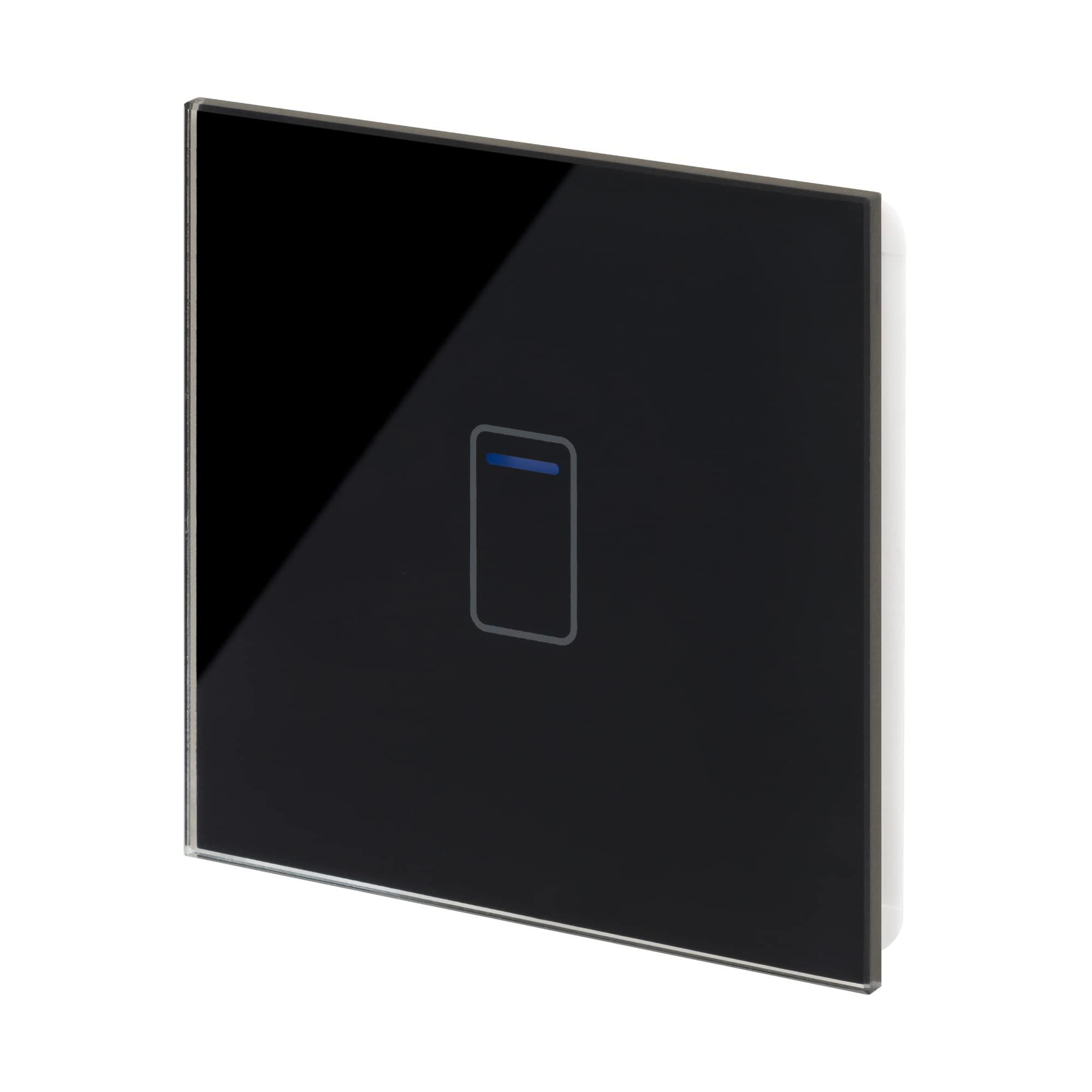 Retrotouch Crystal Touch Switch | LED Light Indicator | 1 Gang 2 Way 300W | Stylish Black Glass Finish | Screwless Front | 35mm Back Box No-Neutral Required | Luxury Home & Bathroom Light Switches