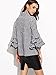 SheIn Women's Plaid High Neck Billow Sleeve Top Blouse - Black Large
