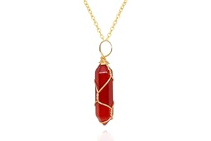 ZZ ZINFANDEL Carnelian Crystal Necklace Natural Carnelian Gemstone Necklace for Women Orange Carnelian Necklace Jewelry
