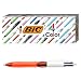BIC 4-Color Grip Ballpoint Pen, Orange Barrel, Fine Point (0.8mm), Assorted Inks, 3-Count