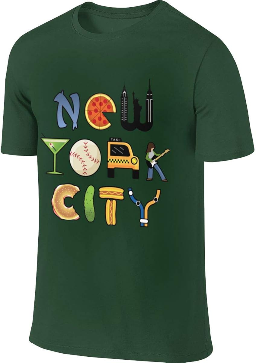 Fruit Hamburger New York City Crew Tees Mens Short SleeveT-Shirt Fit Men's