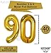 Gold 90 Birthday Party Decorations Set - Large, 40 Inch | Black and Gold Mylar Star Balloons with Happy 90th Birthday Banner | Black 90th Birthday Party Supplies | 90 Year Old Birthday Decorations Kit