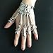 FEFE Skull Fingers Metal Skeleton Slave Bracelet Ring Gothic Halloween