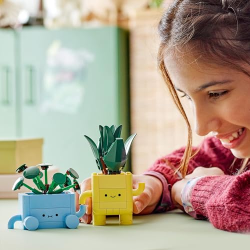 LEGO Botanicals Fröhliche Pflanzen - Spielzeug für Kinder mit 2 Kunstpflanzen, 2 bunten Blumentöpfen & austauschbaren Cartoon-Gesichtern - Geschenkidee für Mädchen ab 9 Jahren - 10349 8