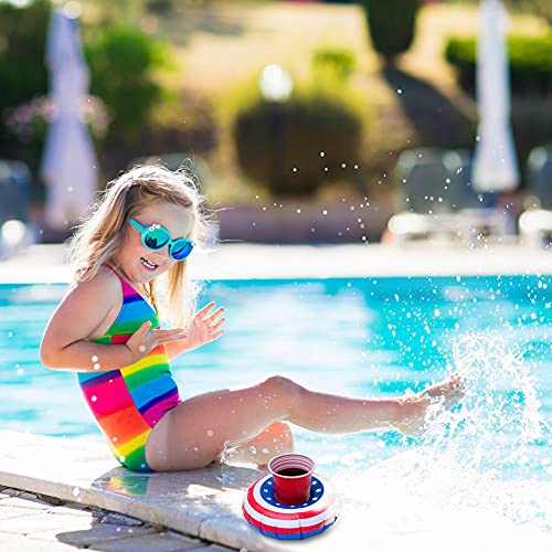 Rainbow Kingdom Inflatable Drink Holders, 12 Packs Inflatable Cup Coasters Drink Floats Floating Drink Holder Bath Toys for Kids and Swimming Pool Party