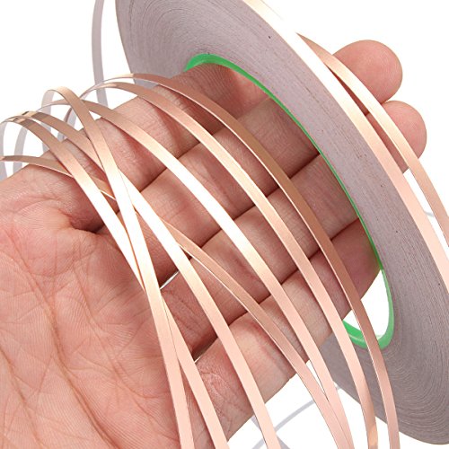 Bestgle 3 Pieces Copper Foil Tape with Double-sided Conductive 3 Sizes for EMI Shielding,Stained Glass,Soldering,Electrical Repairs,Paper Circuit,Grounding (6/8/10mm X 27 yard)