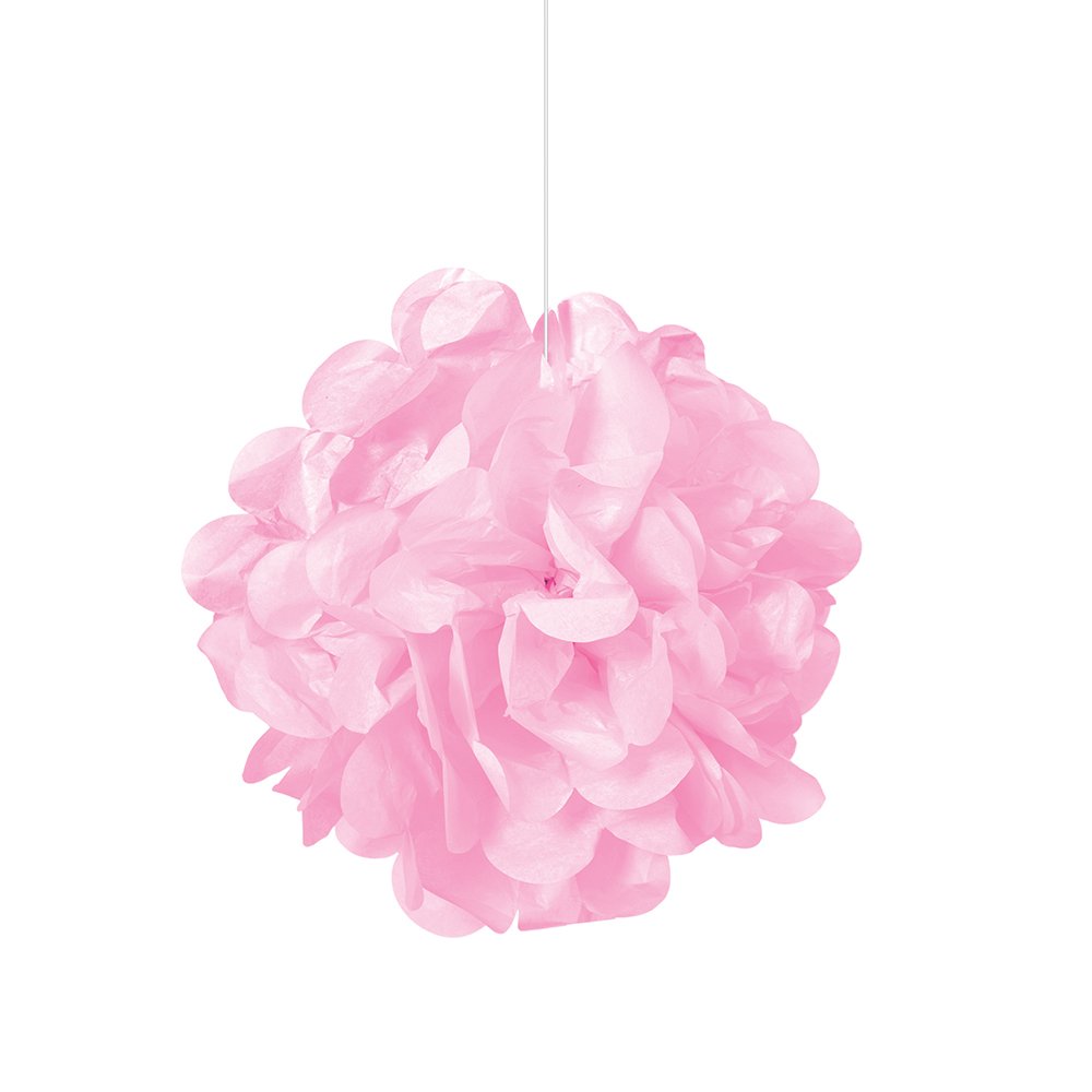 Lovely Pink Mini Puff Tissue Hanging Decorations (22cm) Set of 3 - Fluffy Charms for Parties, Events, and Home Decor
