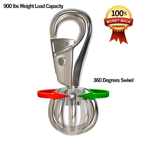 Strongest Hanging Chair/Hammock Chair Swivel Hook Snap - 1000 LB Capacity - Outdoor/Indoor (1000 LB Weight Limit)
