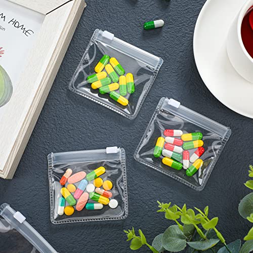 Pill Pouch Bags Zippered Pill Pouch Set Reusable Pill Baggies Clear