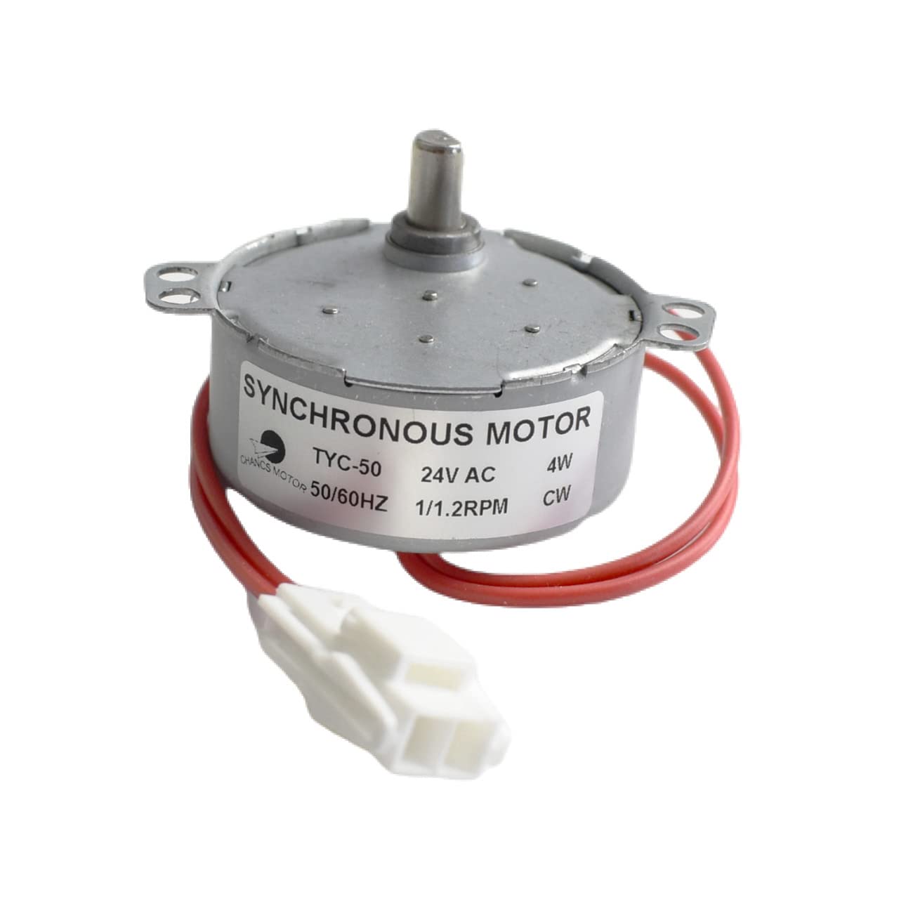 CHANCS Synchronous Motor TYC-50 24V AC 1/1.2RPM CW 4W Small Electric Motor Turntable Gear Box for Cat Litter Box Bottom Tray