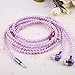Ranipobo Luxury Bling Diamond Pearl Necklace Chain Earphone Stereo Earphone With Mic For Smart Phone/iphone 3.5mm Plug (Purple)