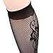 kilofly 5 Pairs Women Black Ultra Thin Stay Up Knee High Socks Fishnet Stockings