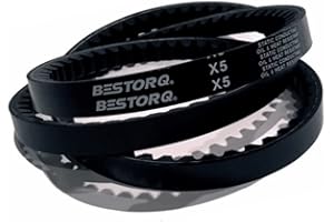 BESTORQ AX26 Cogged V-Belt, Raw Edge X5 EPDM V-Belt, Black, 28" Outside Circumference x .51" Width x .34" Height, Pack of 2