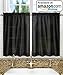 Simple Comfort Ellis Curtain Stacey 60-by-38 Inch Ruffled Swag Curtain (Black)