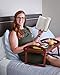 BirdRock Home Wooden Lap Desk Bed Tray | Breakfast Bed Tray with Wide Grip Handles | Folding Legs | Food Drink Snack Serving Bed Tray Table | Antique Walnut (Dark Brown) Finish
