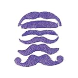 12 Synthetic Mustache Assortment - Costume Moustache (Purple)