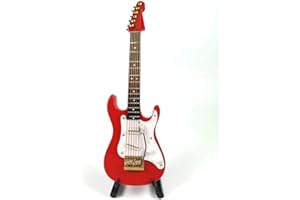 Alano Mini guitar model mini Electric Guitar, Musical Instrument Ornament, Decoration Ornament (Red, 14cm/5.5'')