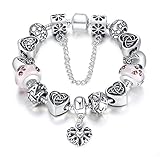 BAMOER Fashion Lover Sisters Charms Beads Bracelet For Women Girls 3 Size 7.09