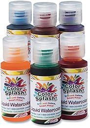 S&S Worldwide Color Splash! Liquid Watercolor, Non-Toxic, 1 oz, 6 Colors, Set 