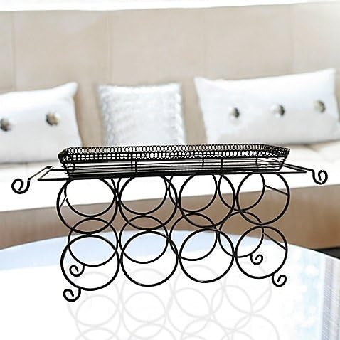 Mesa French Iron Loop 8-Bottle Durable, Stylish, Neat, Elegant, Tabletop Wine Rack in Antique Black