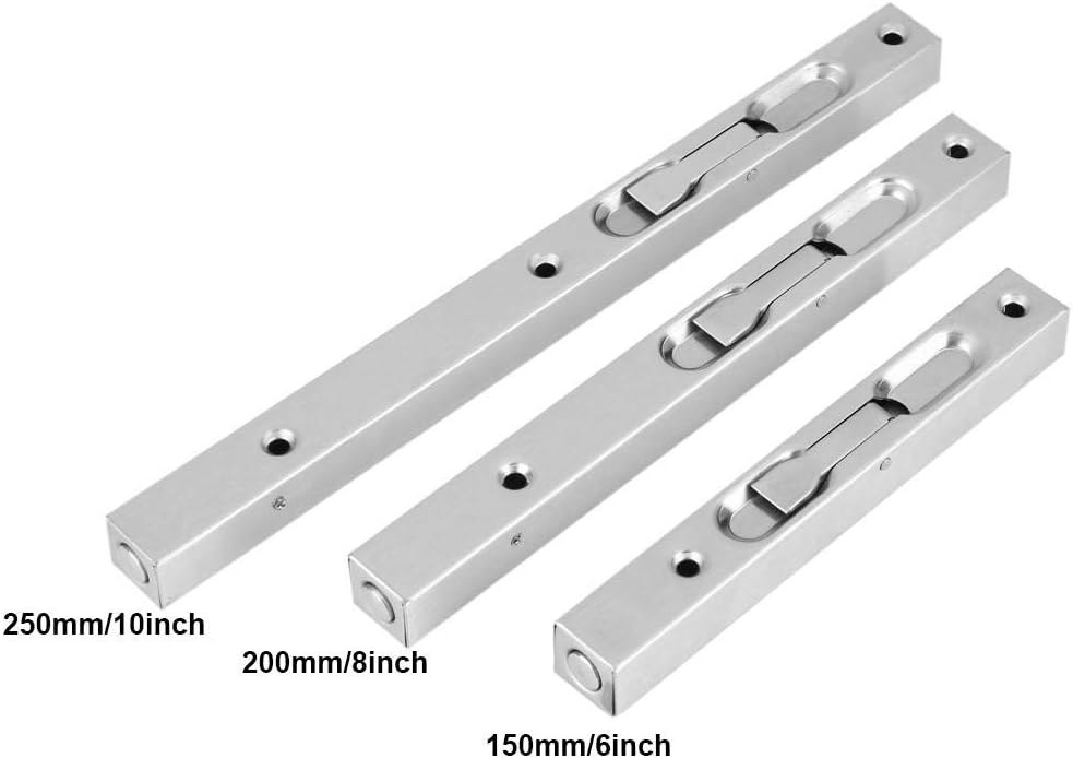 GOTOTOP Door Flush Bolt Latch Lock 304 Stainless Steel Concealed Door Lock Bolt with Strike and Screws for Home Door Security Guard(10inch) - Image 5