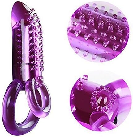 (Purple) Couples Vibration Delay Ring Silicone Massage Ring Sleeve Lock Ring Men's Funny Toys -001