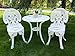 Vanteriam Weather-Resistant Outdoor Patio Furniture 3PC Cast Aluminum Bistro Set, Ivory White