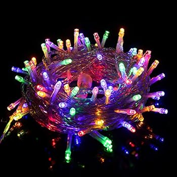 Twinkle Star 33 FT 100 LED String Lights Multicolor, Plug in String Lights 8 Modes Waterproof Indoor Outdoor Christmas Tree Wedding Party Bedroom Wall Decoration