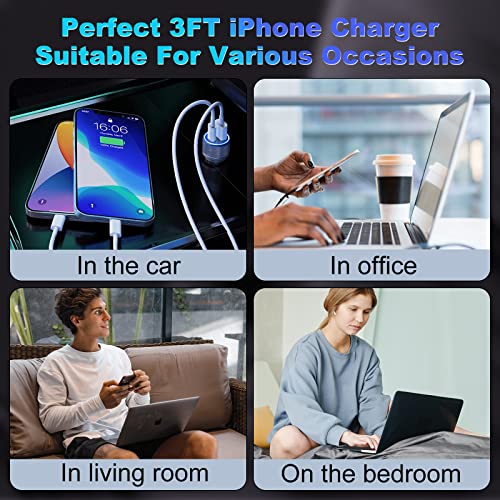 iPhone Charger, 3Pack 3FT MFi Certified Lightning Cable Fast Charging Cord Compatible with iPhone 14 13 12 11 XS XR X Pro Max Mini 8 7 6S 6 Plus 5S SE iPad iPod AirPods…