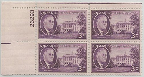 Stamps United States Scott 932 Roosevelt White House MNH Block by Stamps United States