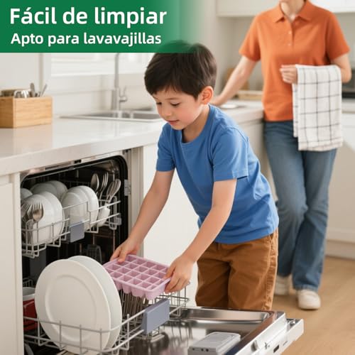 3 PCS Moldes para Cubitos de Hielo con Tapa,Molde de silicona para cubitos de hielo,Bandejas Para Cubitos de Hielo,Bandejas de Silicona Reutilizables con Diseño Presionado (15 rejilla)
