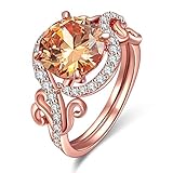 Jiangyue Exquisite Lady Rings AAA Cubic Zirconia Rose Gold Plated Ring Party Charming Elegant Jewelry Size 5-10