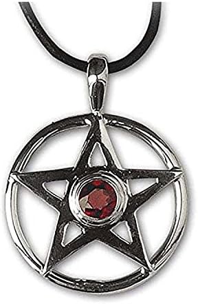 etNox by ECHT - Pentacle with Garnet - Pentagram Pendant - magic and mystic - Sterling Silver - K1004G