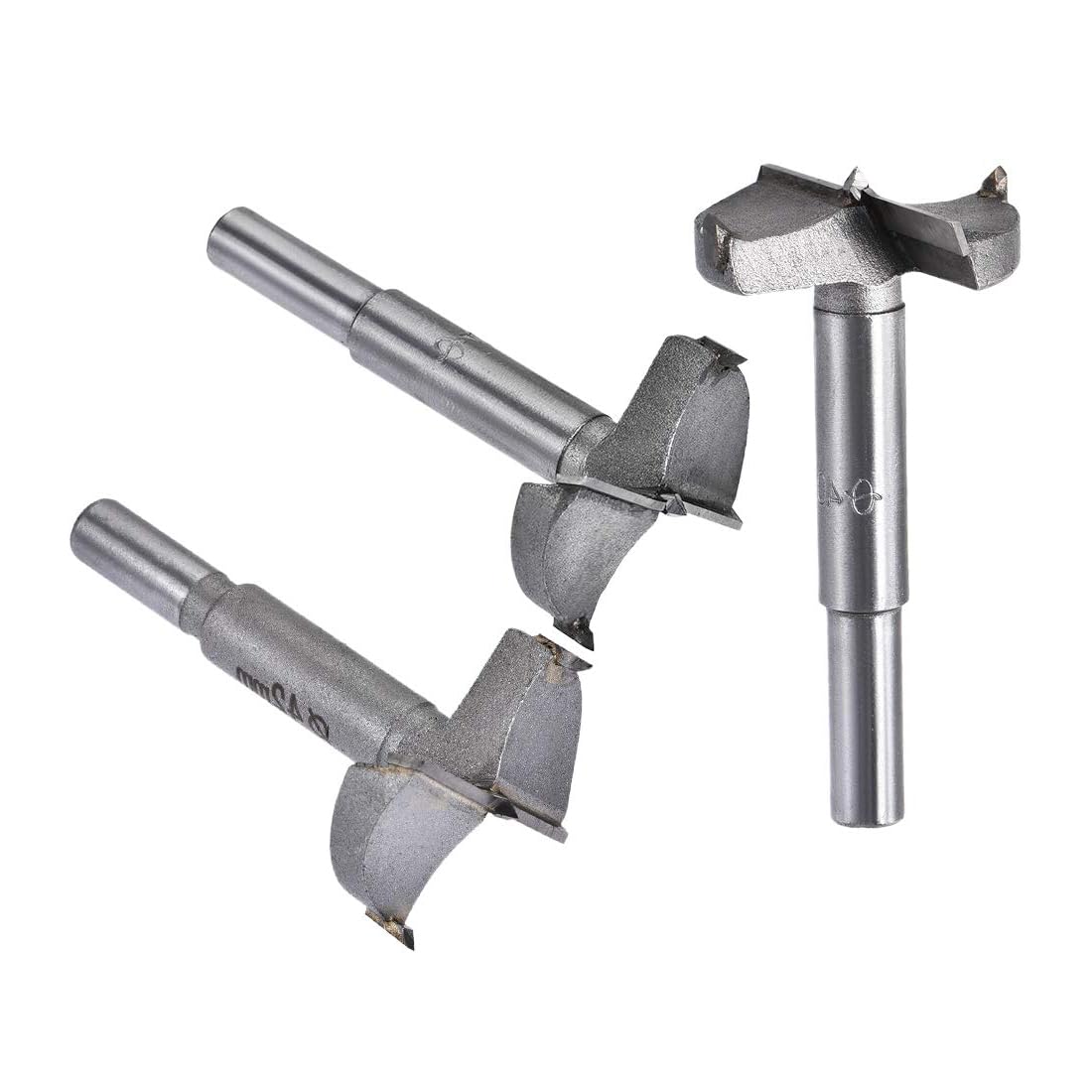 MACHSWON 3 PCS Forstner Drill Bits Tungsten Carbide Wood Hole Saw Opener Drill Bit 38mm+40mm+42mm Woodworking Drilling Boring Bit Cutter