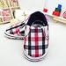 Voberry® Newborn Baby Canvas Grid Soft Sole Infant Prewalker Toddler Shoes (12~18 Month, Red)