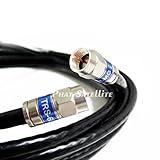 200ft BLACK RG6 DIGITAL Coaxial Cable Shielded PVC jacket RATED UL ETL CATV RoHS 75 Ohm RG6 Digital Audio Video Coaxial Cable with Premium Continuous Ground BRASS METAL Compression F-Connectors