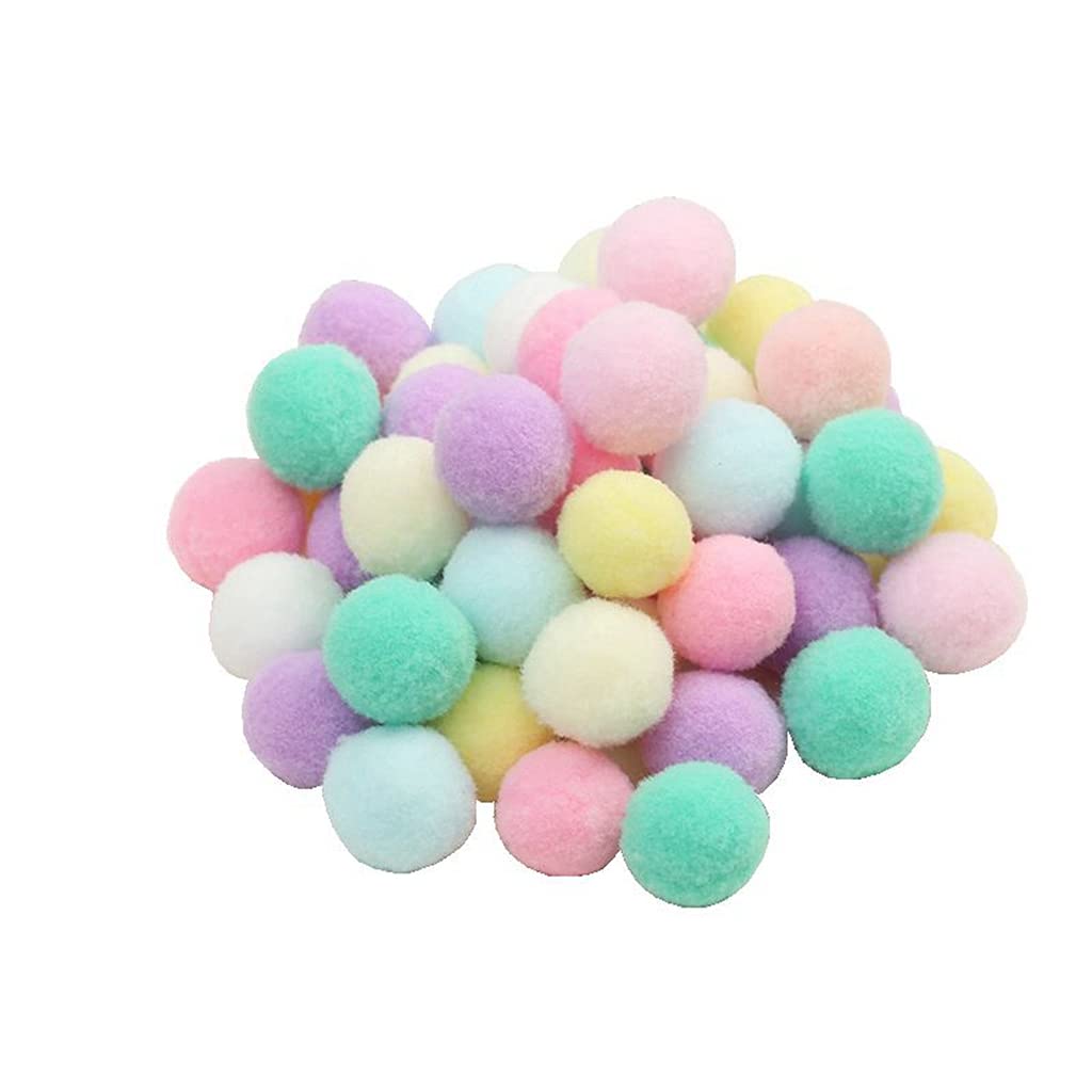 Photo 1 of 100pcs 1 inch Mix Colorful Craft Pom Poms Balls for Hobby Supplies and DIY Creative Crafts, Party Decorations