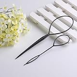 GOODBUYER 2pcs Black Magic Topsy Tail Hair Braid Ponytail Styling Maker Clip Set Tool
