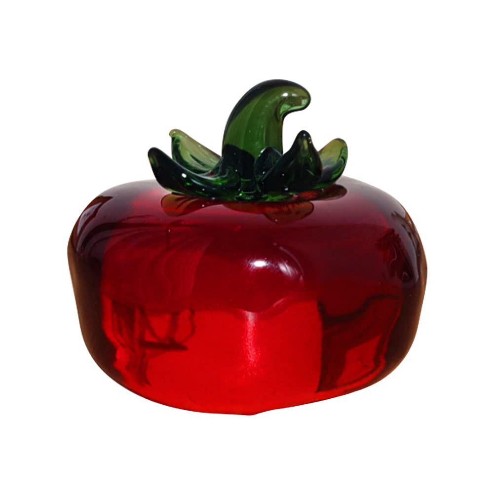 YANGSHINE Crystal Persimmon statue Ornament Artificial Fruit Sculpture Figurine Tabletop Paperweight Crystal Glass Ornament for Home Decor-Persimmon