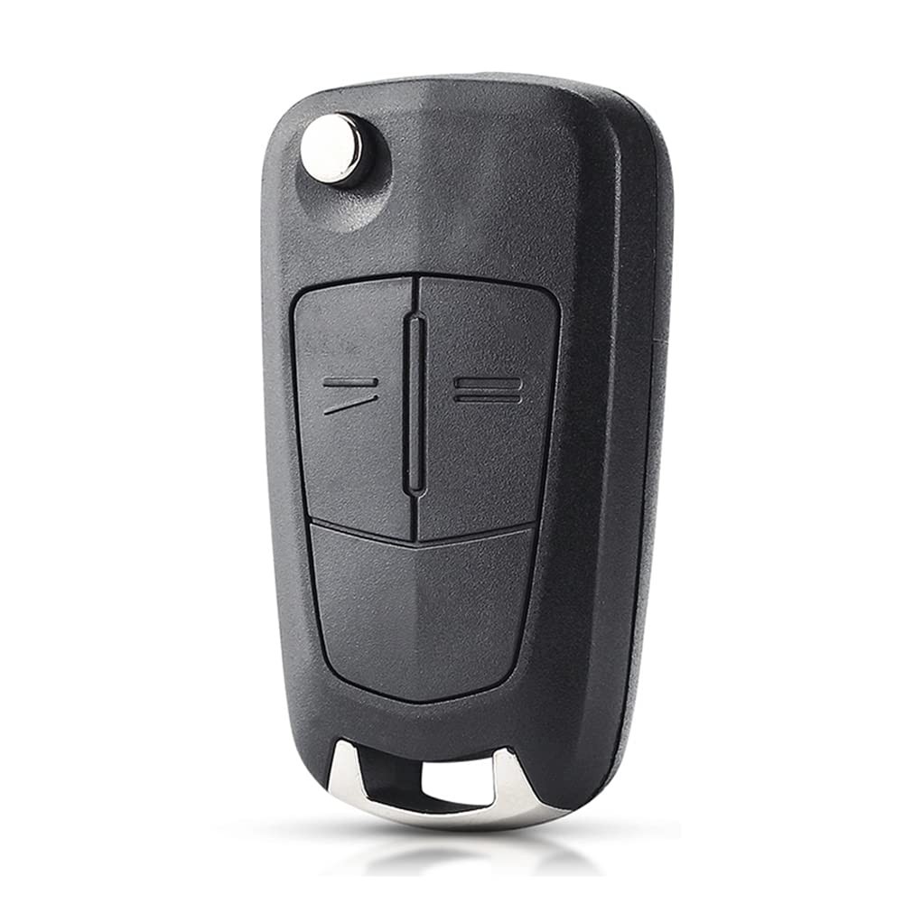 Car Remote Key Shell Case Flip Folding Key Fob Replacement Compatible for O-pel A-stra V-ectra S-ignum V-auxhall A-stra H C-orsa D V-ectra C Z-afira with Uncut Blade (2 Buttons)