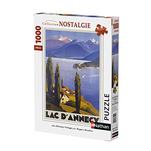 Nathan- Puzzle-Lac d’Annecy Vintage-1000 Pièces, 87557