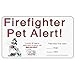 LuckyPet Firefighter Pet Alert Stickers, Ultra-Bright Reflective Vinyl by 3M (See The Difference!), Two Pack, 3” x 5” Peel and Stick- from