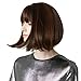 REECHO Bob Wig with Bangs, Short Bob Wigs with Bangs Synthetic Replacement Hair Wigs for Women (11 Inch (Pack of 1), Brown with Auburn Highlights)