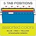 Pendaflex SureHook Reinforced Extra Capacity Hanging Pockets, Letter Size, Assorted Colors, 4/PK (09213)