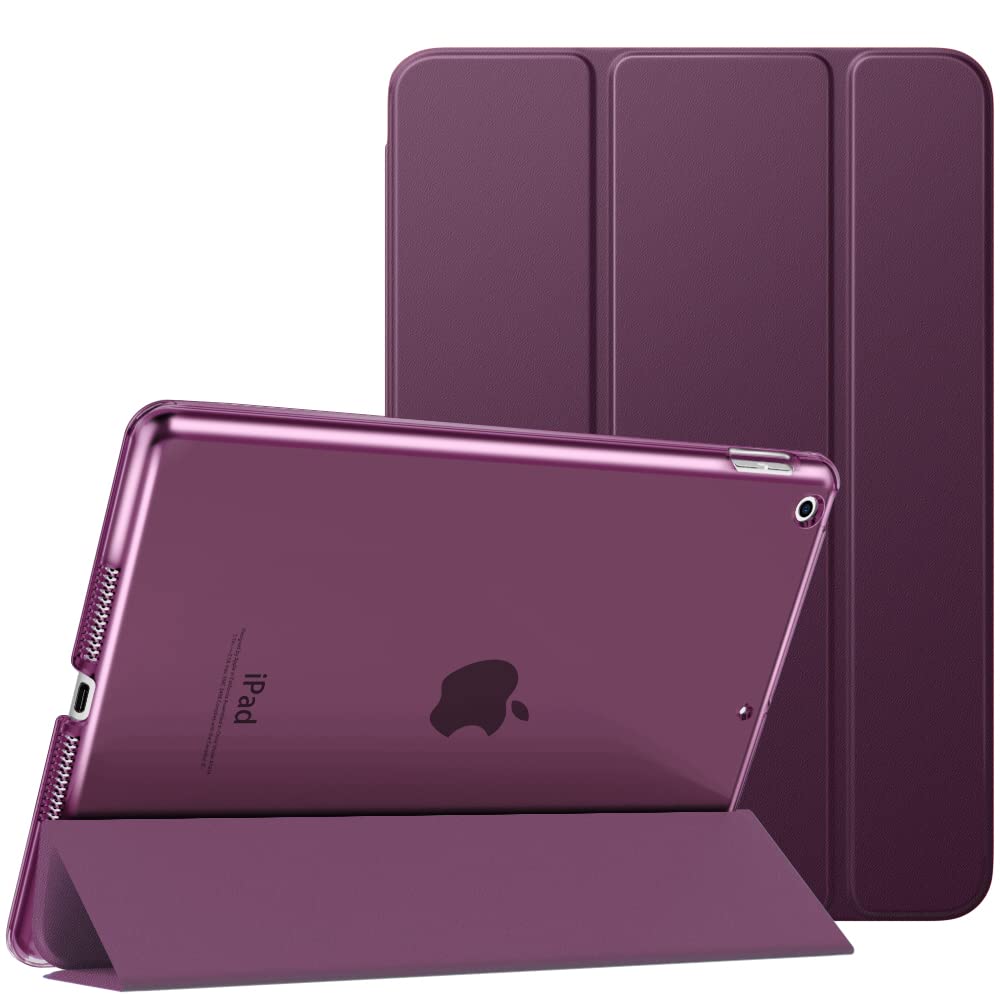 MoKo Protective Case Compatible with New iPad 9th/8th/7th Generation (2021/2020/2019), Tablet Case with Stand Matte Back Auto Sleep/Wake Function for iPad 10.2 Inch, Deep Purple