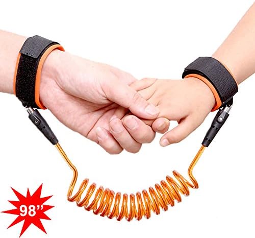 SPL68 Anti Lost Wrist Link, Child Safety Harnesses Leashes For Children, Baby &amp; Kids Lengthen - 98 inch (ORGANGE)