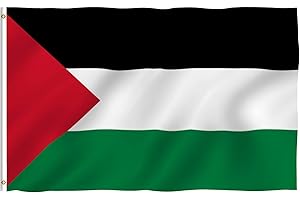 ANLEY Fly Breeze 3x5 Foot Palestine Flag - Vivid Color and Fade proof - Canvas Header and Double Stitched - Palestinian Flags Polyester with Brass Grommets 3 X 5 Ft