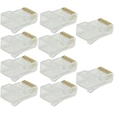 sporful RJ50 10p10c Modular Connector for Round Cable Stranded Crimp 10 Pack