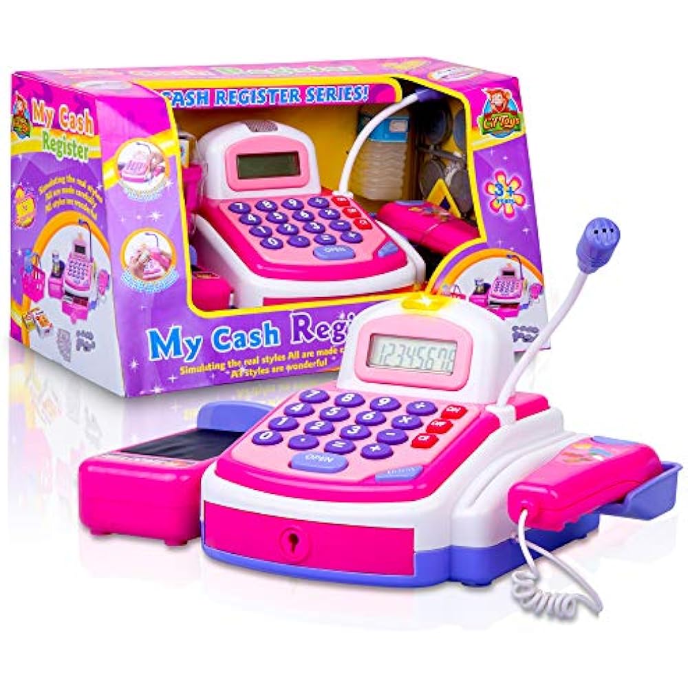 Cashier Toy Register Playset Pretend Set Kids Colorful Children&rsquos