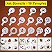 Powder Sugar Shaker with Lid, SOSMAR 2 Pieces 304 Stainless Steel Powder Shaker Duster/Mesh Sifter Sprinkler for Icing Sugar Cocoa Cinnamon Chocolate Flour, with 16 Pcs Coffee Stencils & Clip